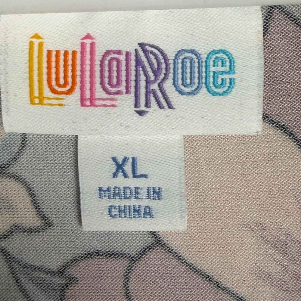 LuLaRoe Nicki Dress Women's XL Gray Pink Blue Floral Sleeveless Swing NWT - Picture 4 of 7